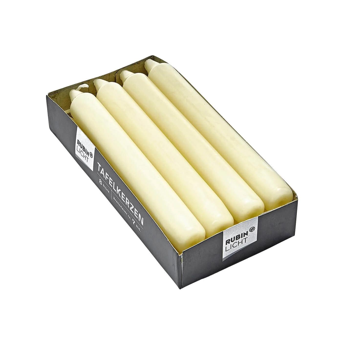 Rubin Licht Champagne Taper Candles for Elegant Dining 8-Pack