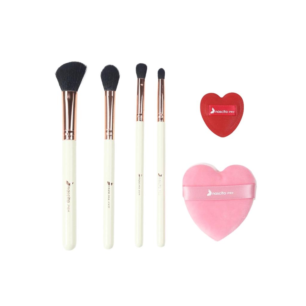 Nascita 4-Piece Makeup Brush &amp; 2-Piece Puff Set