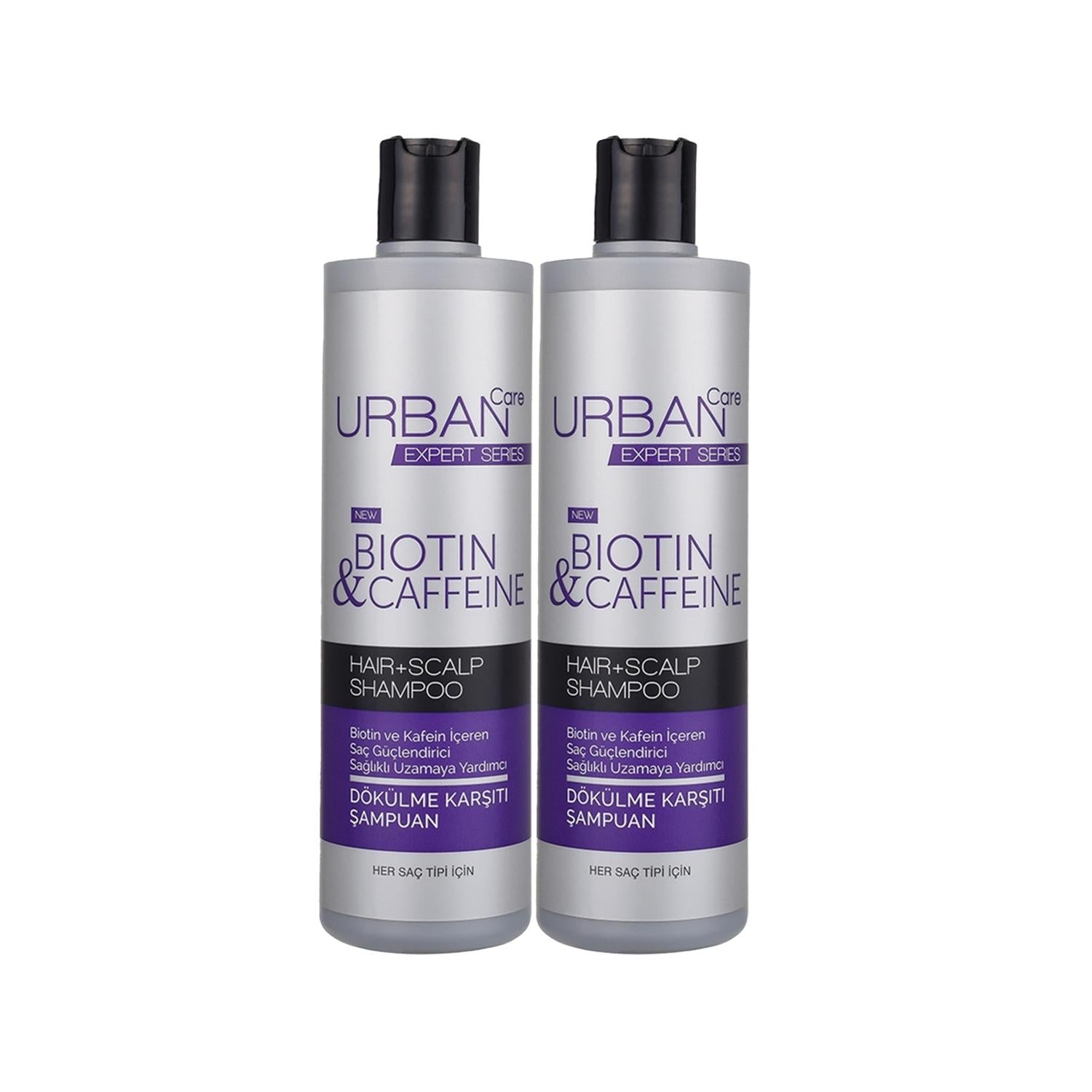 URBAN Care Expert Biotin &amp; Caffeine Anti-Hair Loss Shampoo - Nourishing Hair Care for Thinning Hair, 2 x 350ml