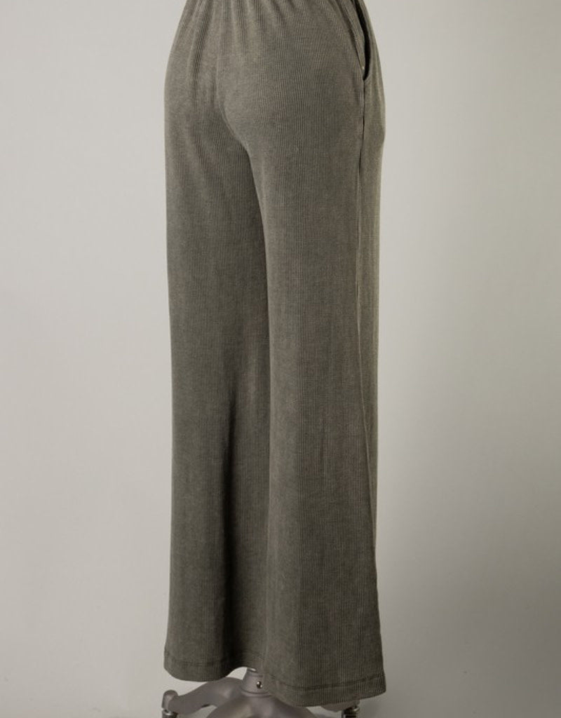 Wendy Mineral Wash Waffle Pants - Olive