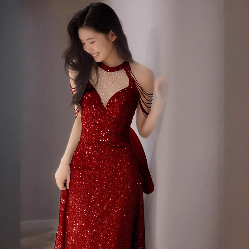 Halter Neck Evening Dress