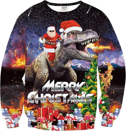 Animal Christmas Print Pullover Sweatshirt