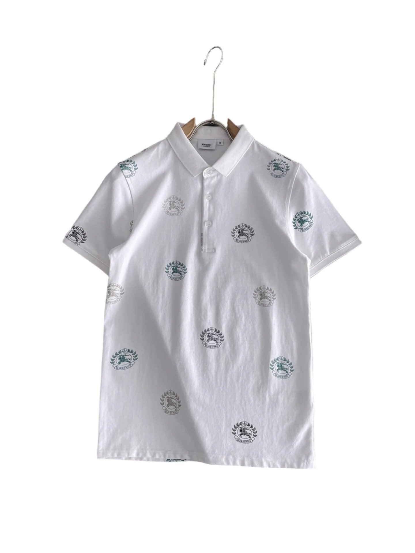 Burberry White T-Shirt With Collar