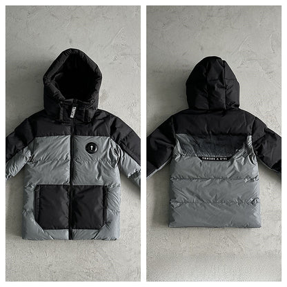 Gradient color embroidered winter jacket set