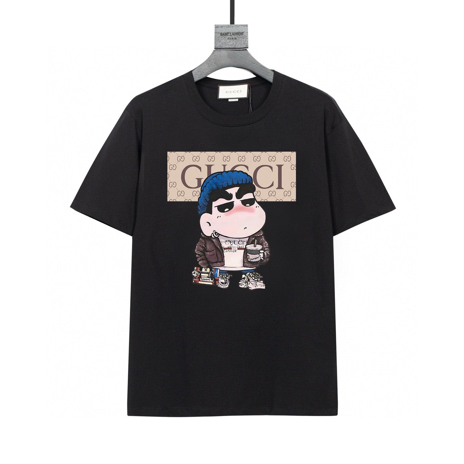 Gucci T-Shirt Without Collar | Black Cotton Tee – Effortless Style