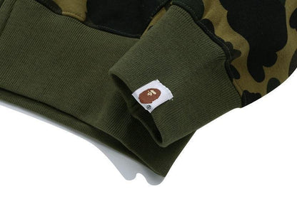 BAPE Sanrio Milo Hello Kitty Split Face 1st Camo Full Zip Hoodie A Bathing Ape Green
