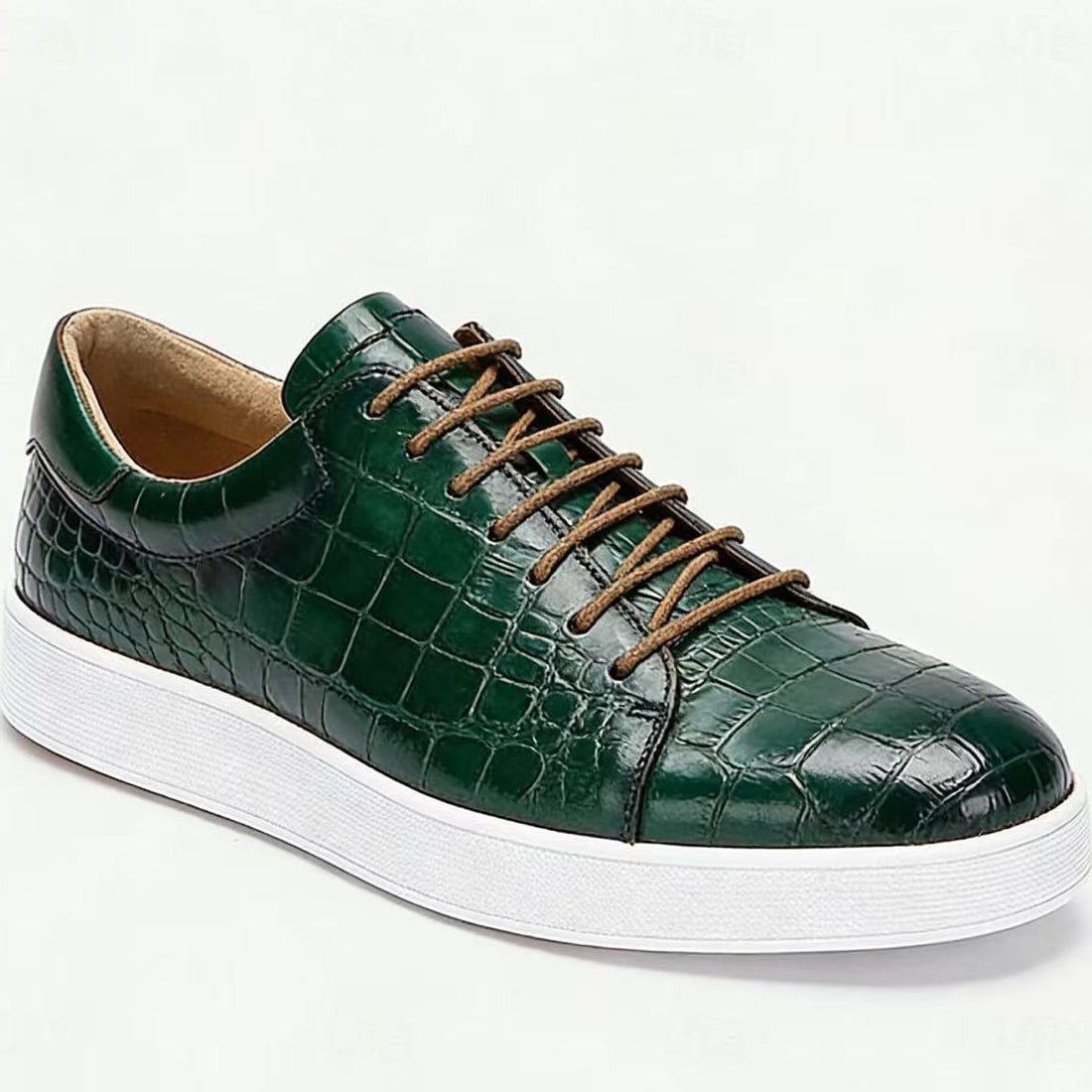 Mens Leather Lace-Up Casual Shoes