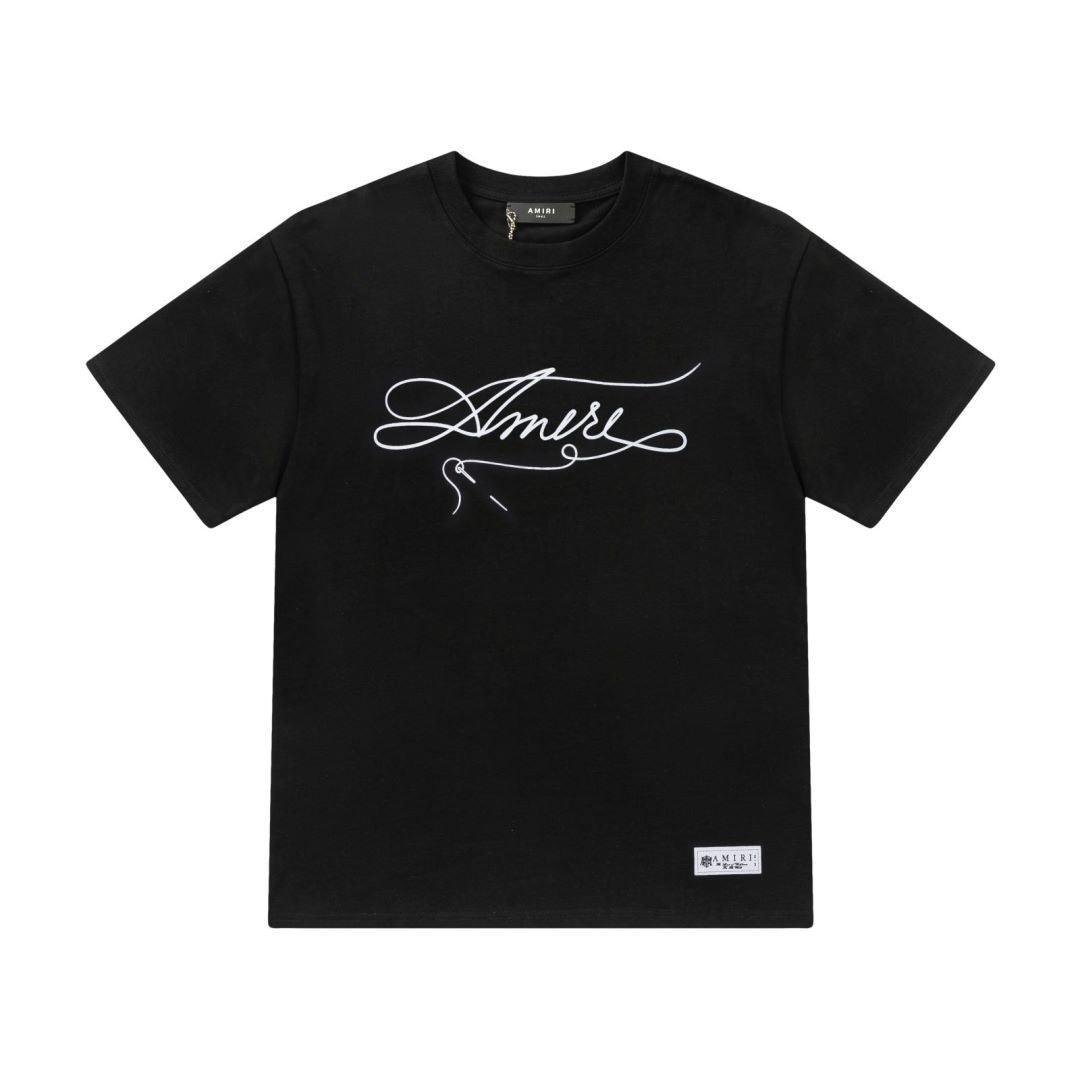 Amiri Black T-Shirt Without Collar