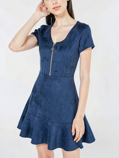Rosie Harlow Juniors Zip-Front Fit &amp; Flare Dress, Size Medium