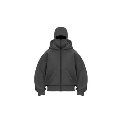 Double Layer Hooded Zipper Sweatshirt