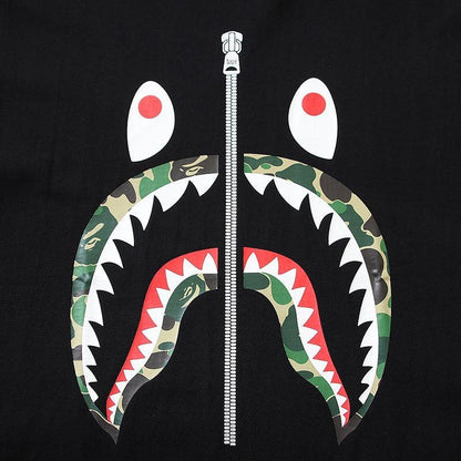 BATHING APE Black T-SHORT SLEEVE TEE 1ST CAMO SHARK TEE
