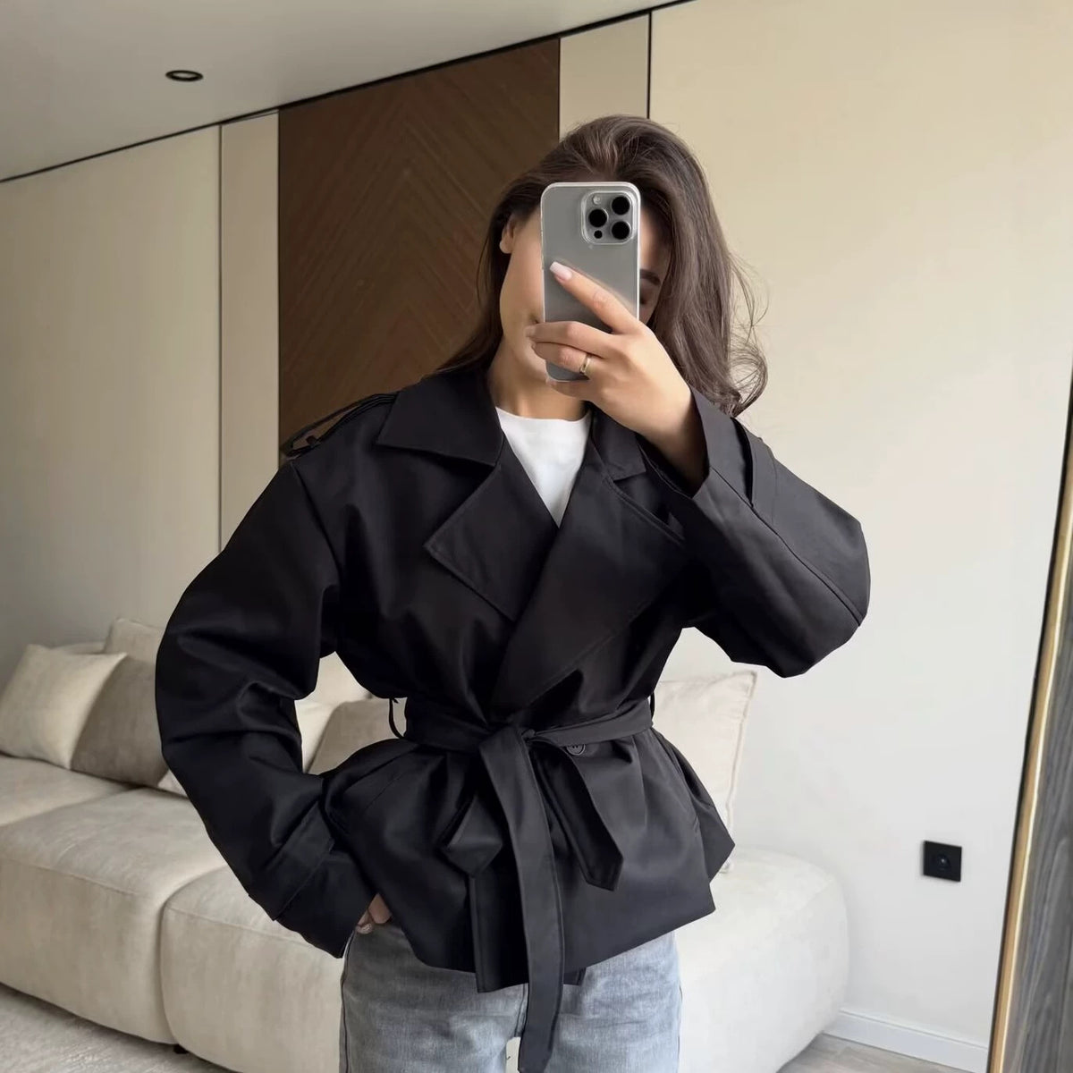 Short coat trench coat