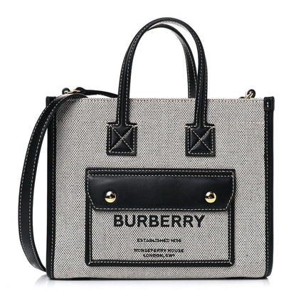 Burberry Canvas Smooth Calfskin Mini Two Tone Freya Tote