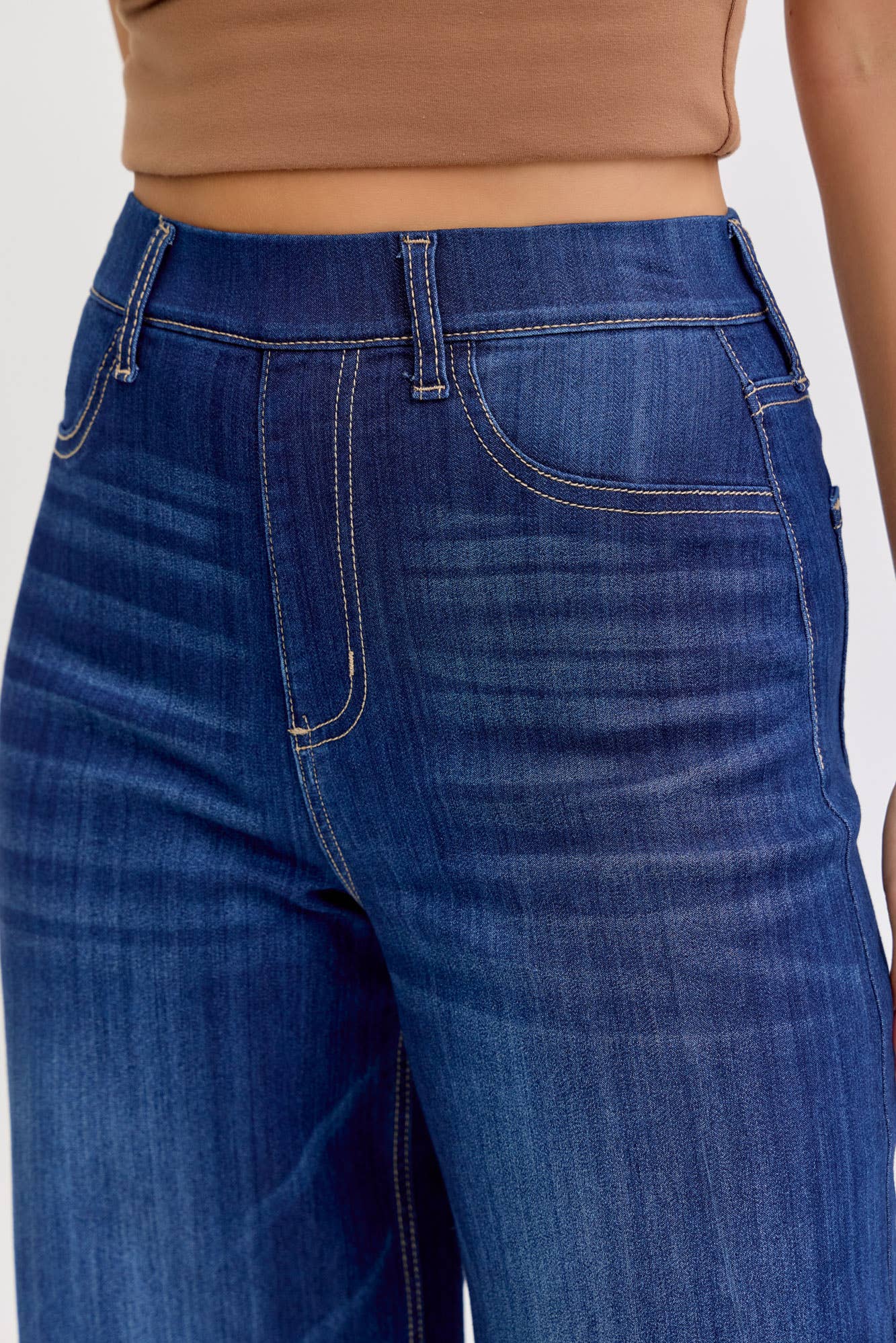 Renae High Rise Pull-On Wide Leg Denim