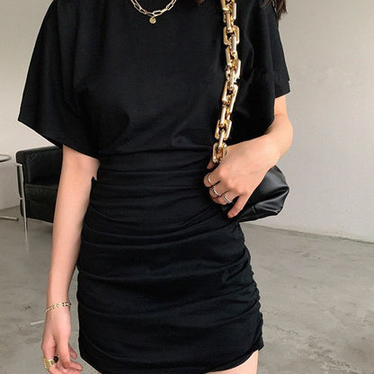 Black Pleated Mini Dress