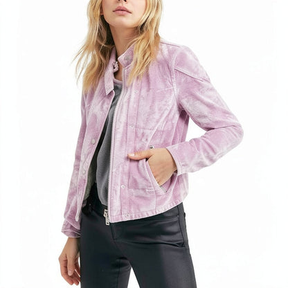 Free People Womens Purple Zip up Jacket, Size XS