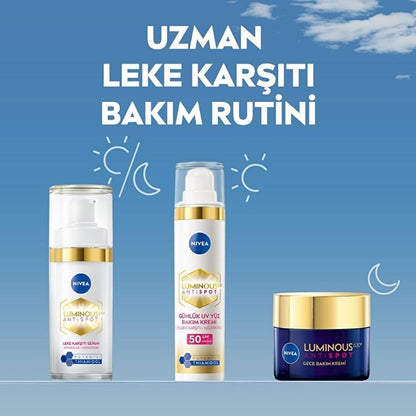 Nivea Luminous630 Anti-spot Night Face Cream - Thiamidol &amp; Hyaluronic Acid for Dark Spot Correction &amp; Hydration