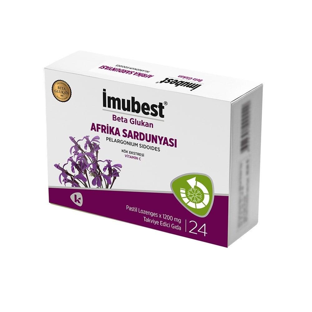 _mubest Immune Support Dietary Supplement Lozenges - Boosts Immunity with Beta Glucan, African Geranium Extract &amp; Vitamin C - 24 Pastilles