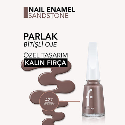 Flormar Nail Enamel 427 Sandstone - Long Lasting &amp; Nourishing Nail Polish