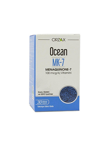 Ocean Vitamin K2 Supplement, Menaquinone-7 100 mcg - Bone &amp; Cardiovascular Health Support, 30 Capsules
