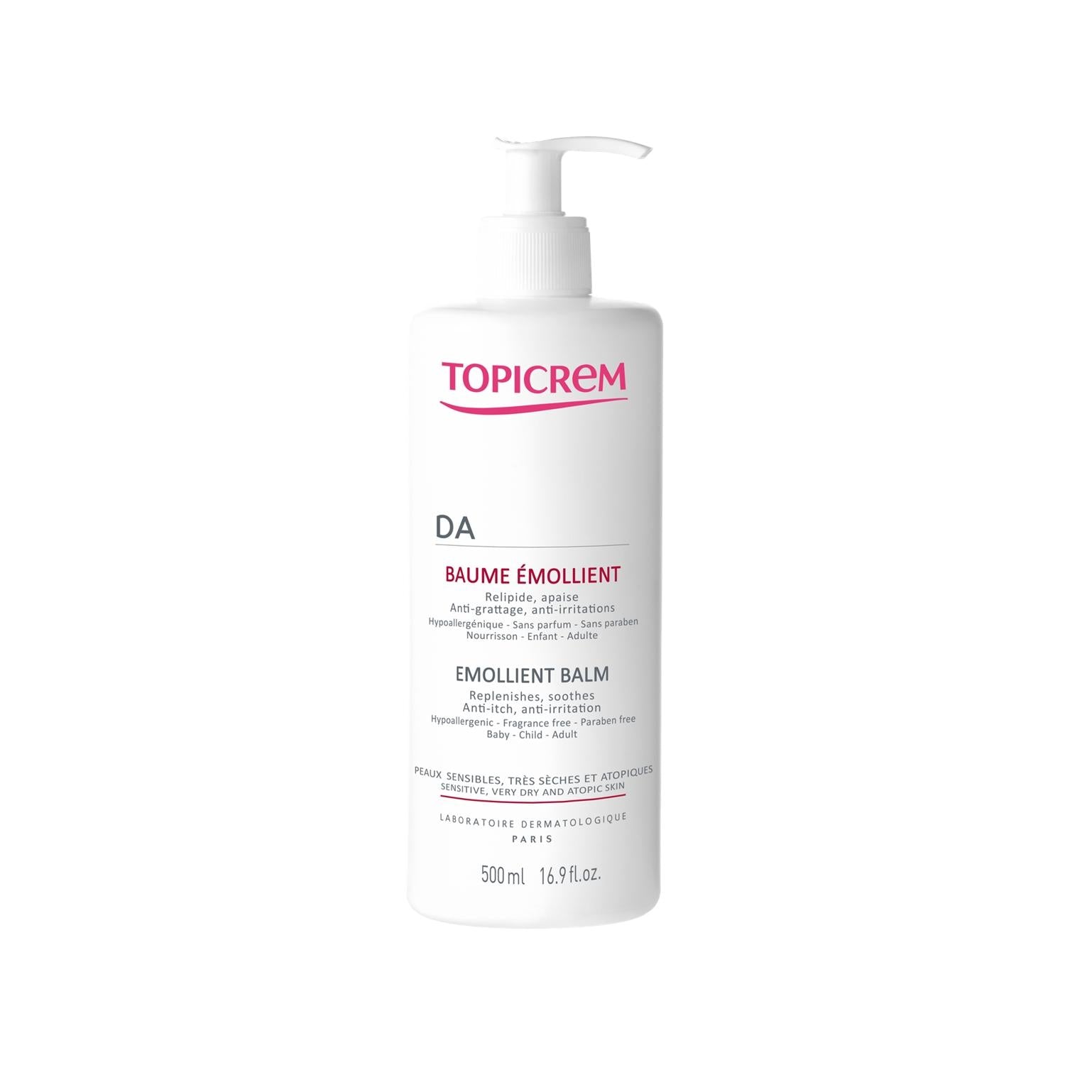 Topicrem DA: Deeply Moisturizing &amp; Nourishing Body Cream for Dry, Sensitive Skin (500ml) | Emollient Body Moisturizer