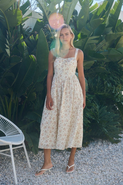 Floral Sweetheart Midi Dress