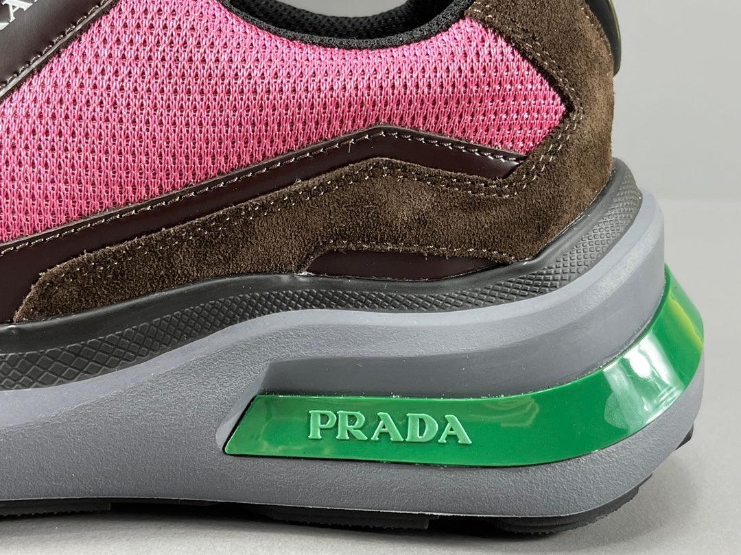 Prada Brushed Leather Bike Fabric Suede Garnet "Peony Pink"