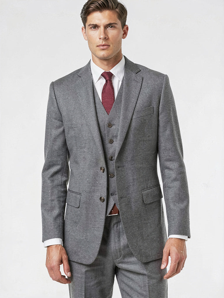 Lauren Ralph Lauren Men Wool Lined Two-Button Blazer, Grey Size 60 Long