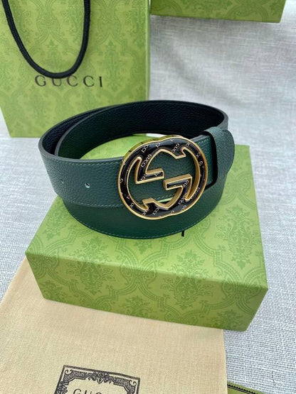 GUCCI Embellished coated-canvas and leather belt &
