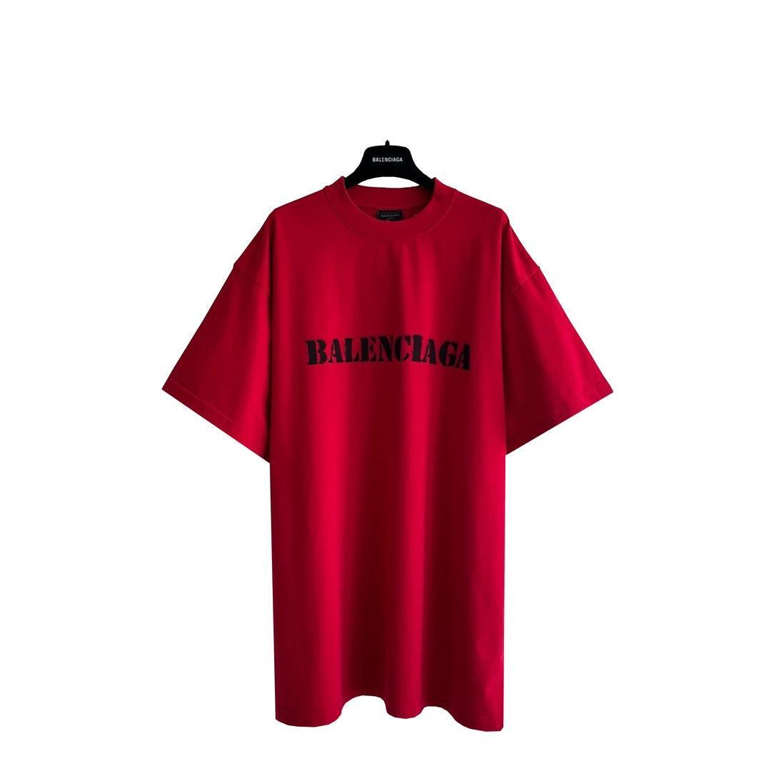 Balenciaga Red T-Shirt Without Collar