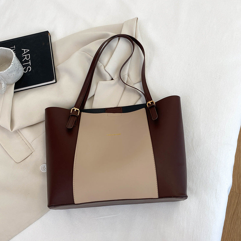 Retro PU Leather Shoulder Tote Bag