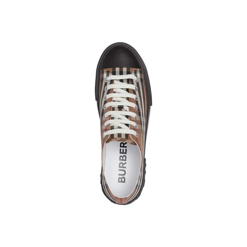 Burberry Vintage Check Lace Up Sneaker Beige Brown