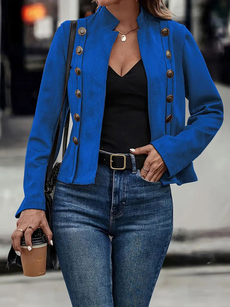 Womens Retro Suede Double Breasted Coat