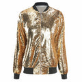 Lässige Damen Herbst Pailletten Jacke plus Größe Loose Varsity Jacke Jacke Damen Bekleidung