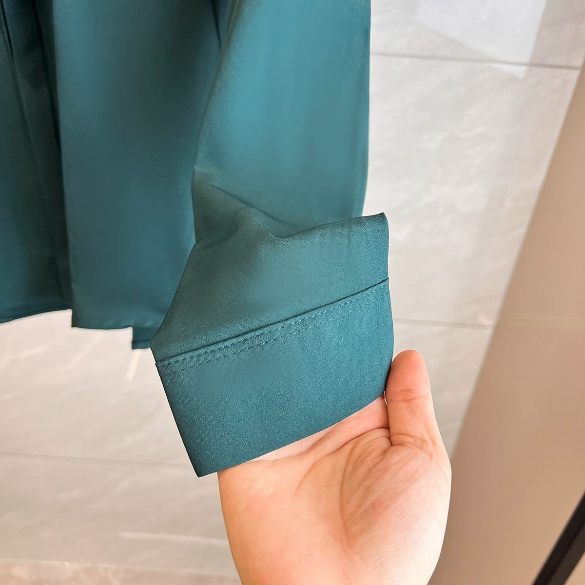 Mens Chiffon Hidden Button Shirt