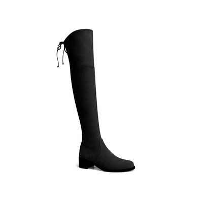 Womens Over Knee Suede Boots Elastic Thick Heel