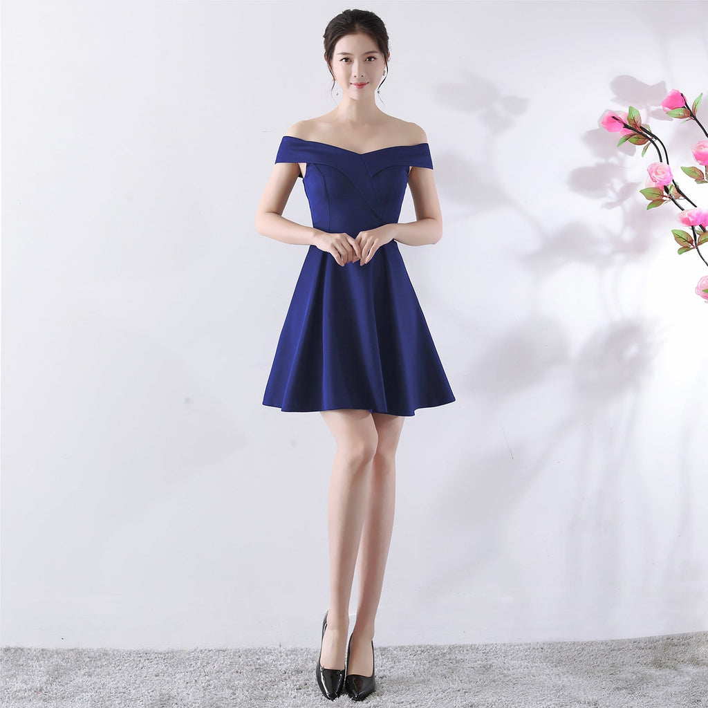 Toast Kleid Braut Frühlingshochzeit Sommer Rot Kurz Schulterfrei Hochzeitskleid