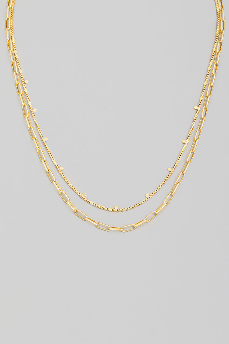 Gold Dipped Mixed Chains Necklace