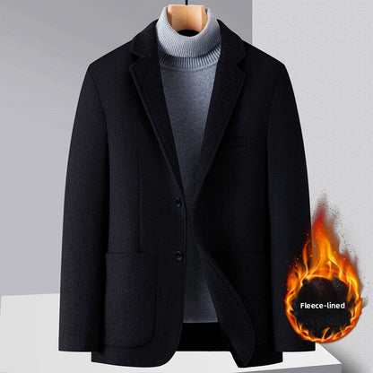 Solid-colored woolen suit
