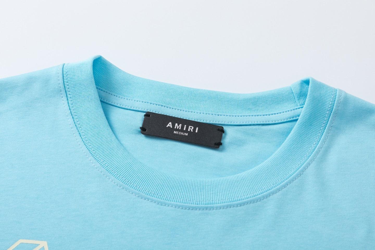 Amiri 23 Blue T-Shirt Without Collar