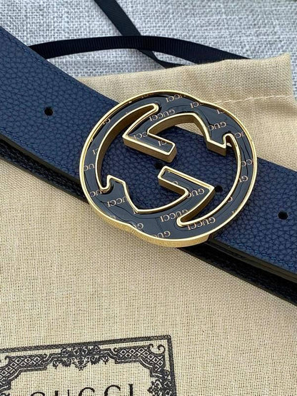GUCCI Embellished coated-canvas and leather belt &