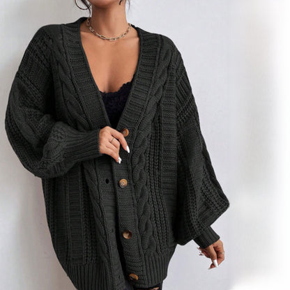 Womens Retro V-Neck Knit Cardigan