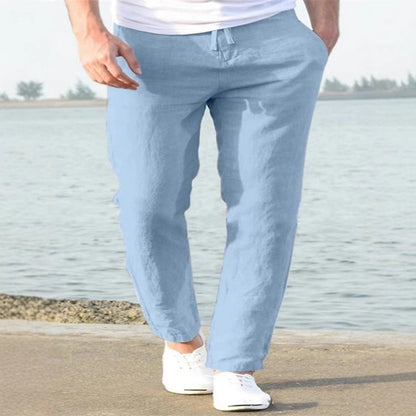 Mens Cotton Linen Casual Pants