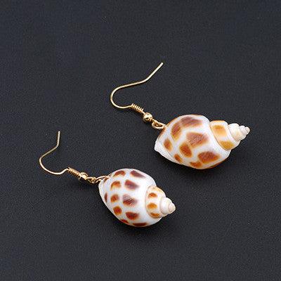 Color: Conch earrings - Starfish Conch Pearl Bracelet Necklace Set Ornament