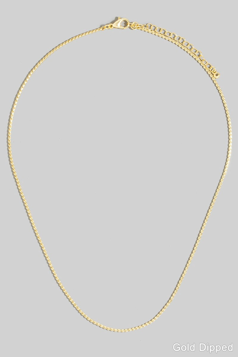 Gold Dipped Spiral Dainty Classic Chain Necklace