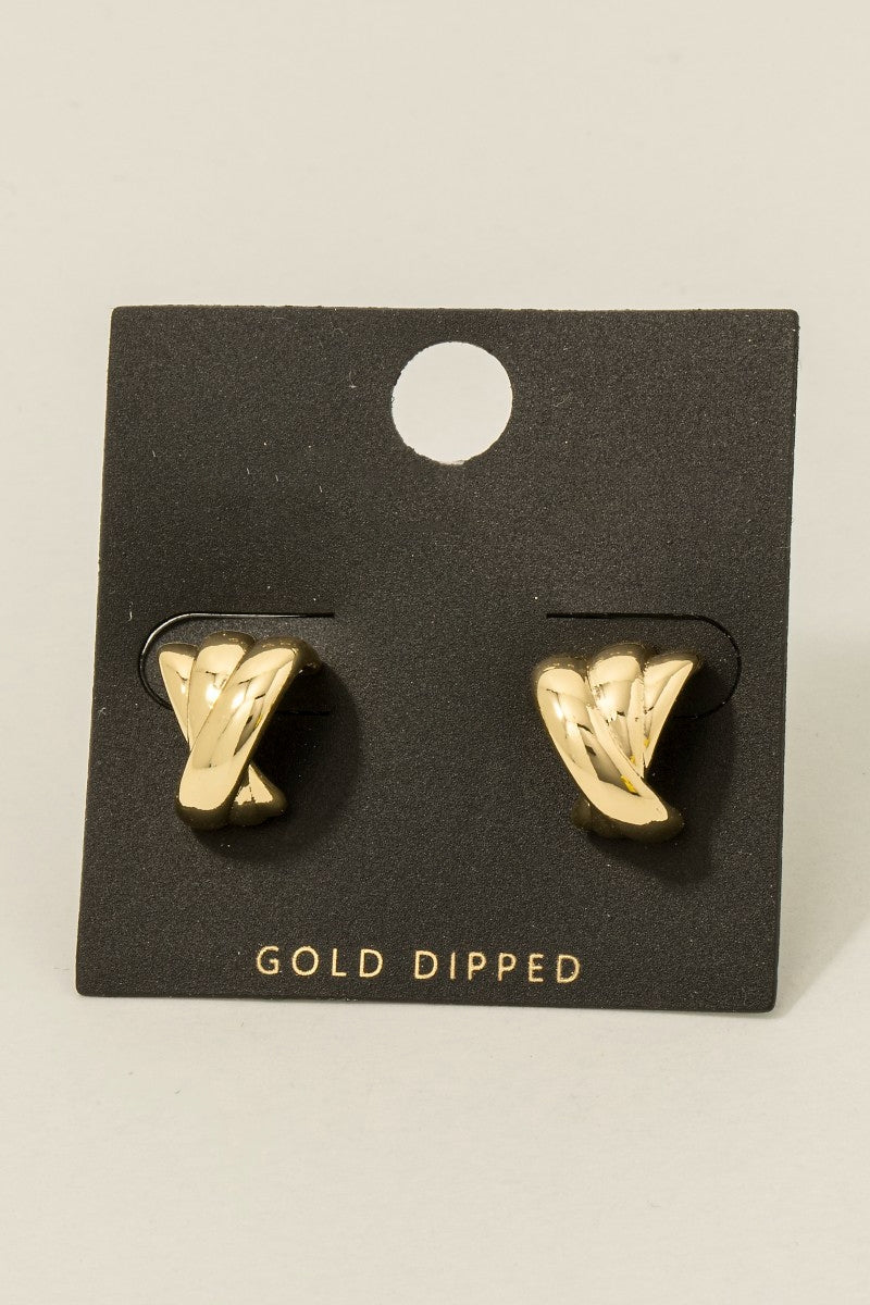 Gold Dipped Staggered Layered Hoop Earrings