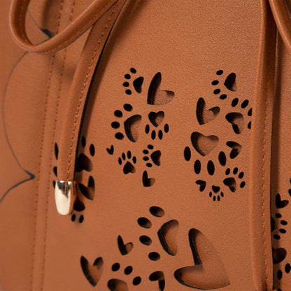 Bow &amp; Hearts Paw Print Handbag