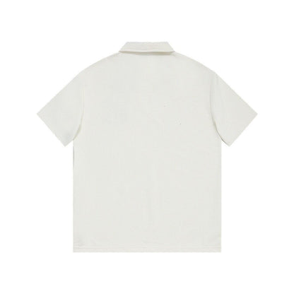 Louis Vuitton White T-Shirt with Collar