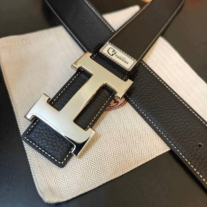 Hermès Black Leather Belt - Men&