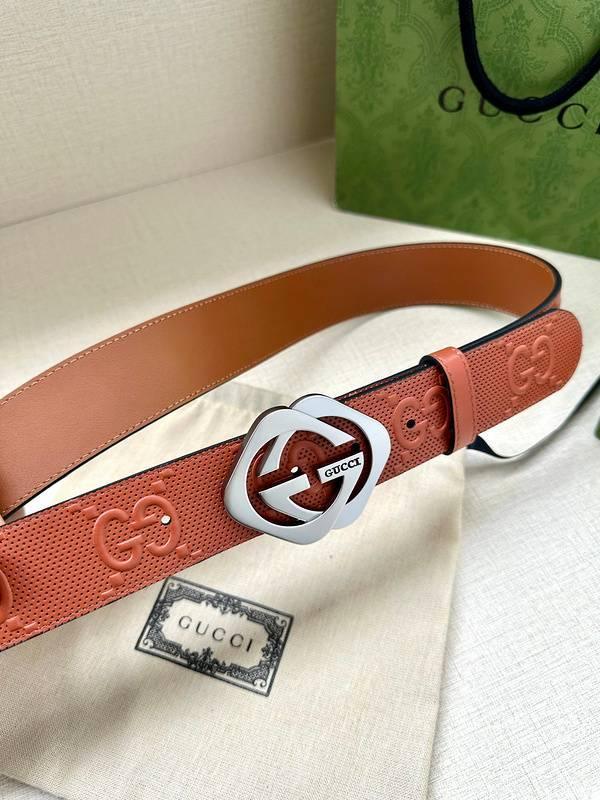 GUCCI Embellished coated-canvas and leather belt &